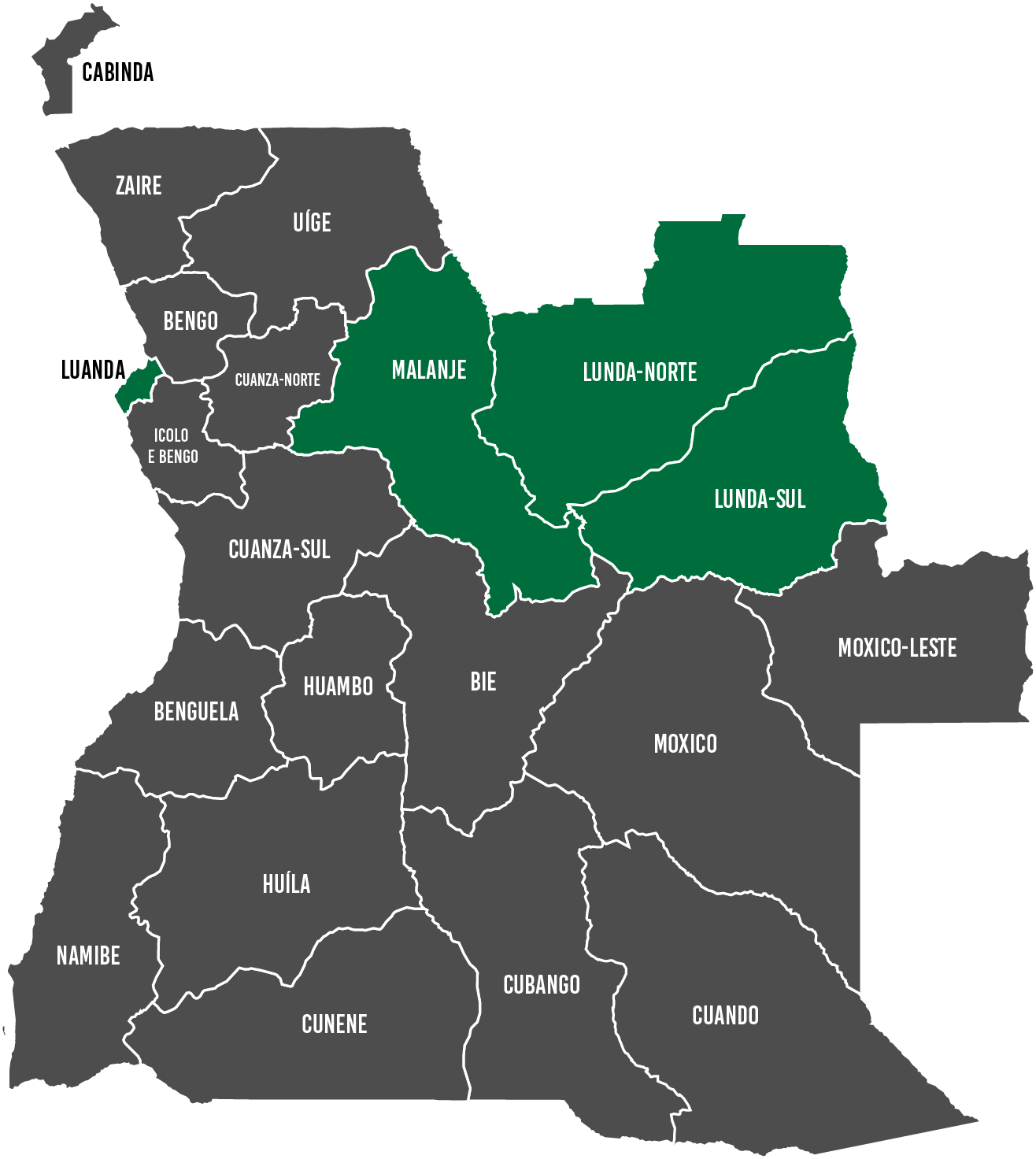 Mapa de Angola
